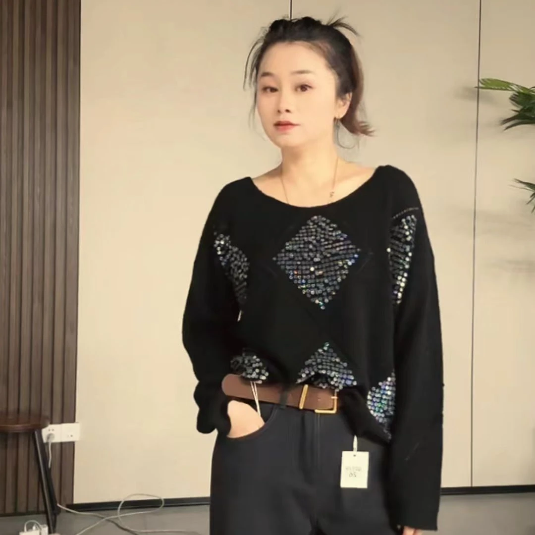 1205-10  女款休闲百搭绵羊毛羊绒衫  LY   6125