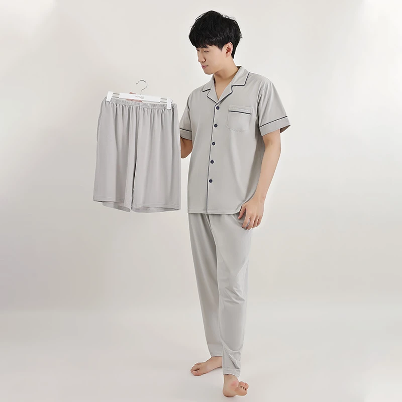 PANQILA/潘琪拉亲肤棉男睡衣(送长裤)睡衣家居服套装PQL22006夏季