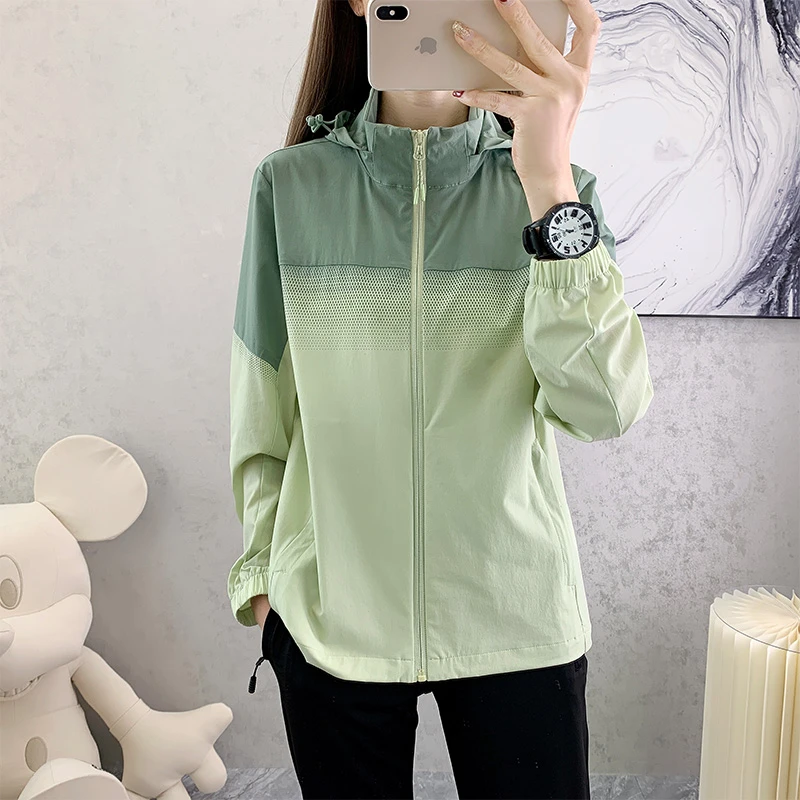 防晒衣女2025新款夏季轻薄款连帽外套弹力冰丝透气防紫外线upf50+