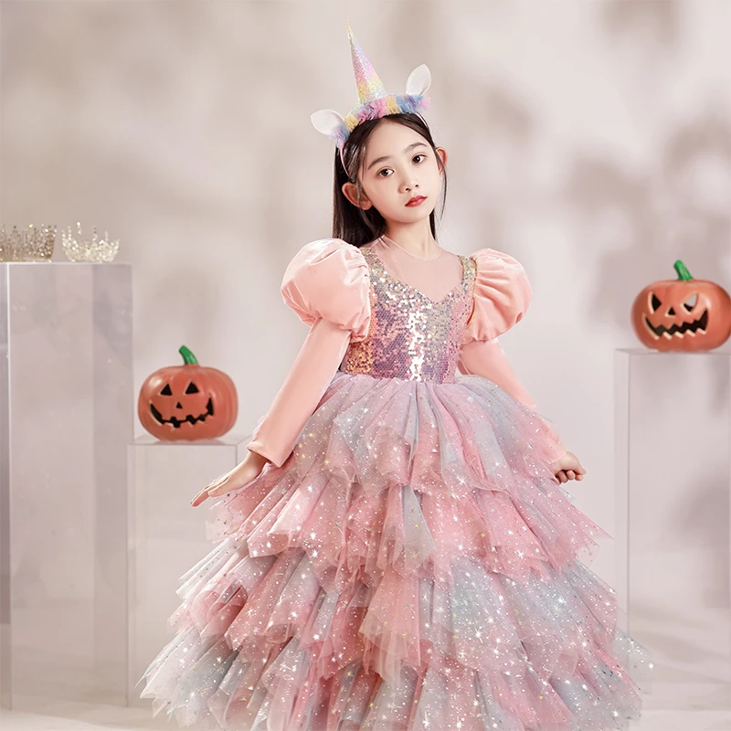 万圣节儿童服装女童天使公主裙2022年秋冬新款