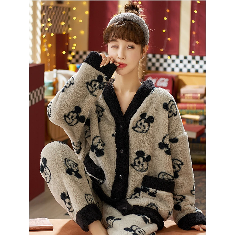 睡衣女珊瑚绒秋冬季加厚加绒2023年新款家居服法兰绒休闲保暖套装