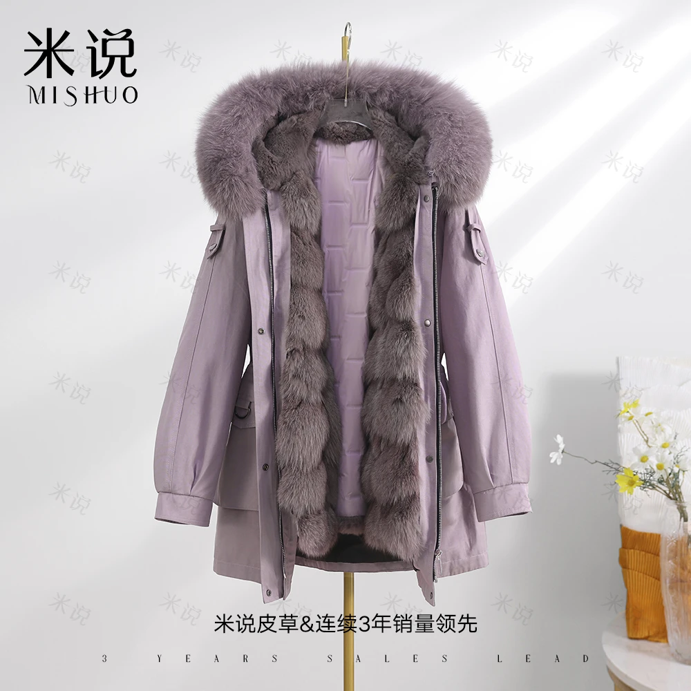 【鹅绒雪美人】现货新款派克服内胆可脱卸狐狸毛领冬季女款