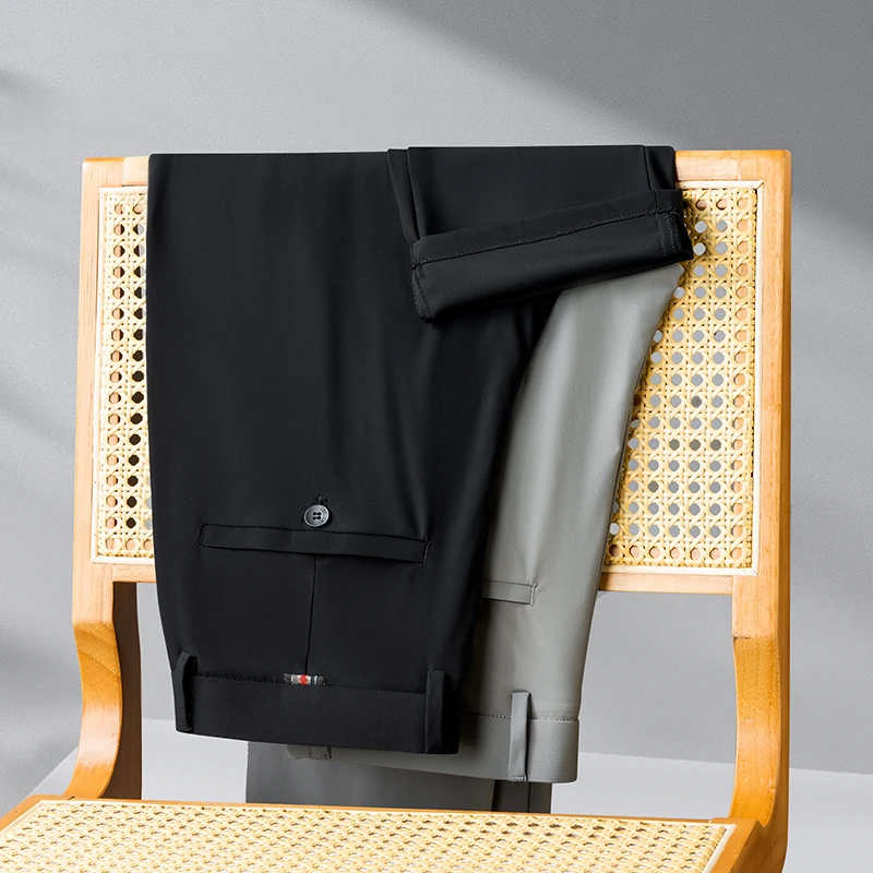 【高定】轻奢男士商务直筒上班通勤冰丝西裤