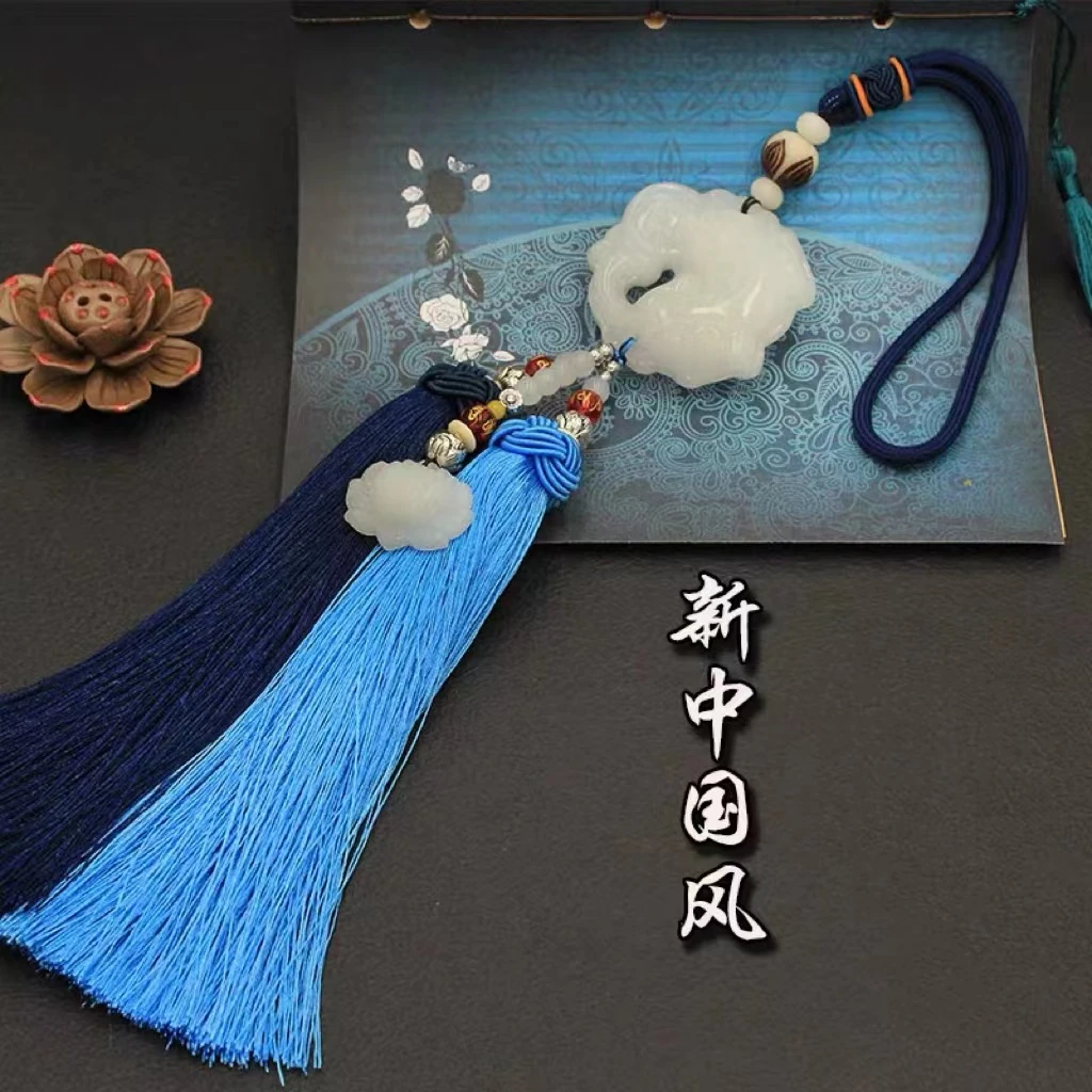 【汽车挂件】红流苏白貔貅汽车挂件 汽车装饰用品挂饰车饰汽车挂件