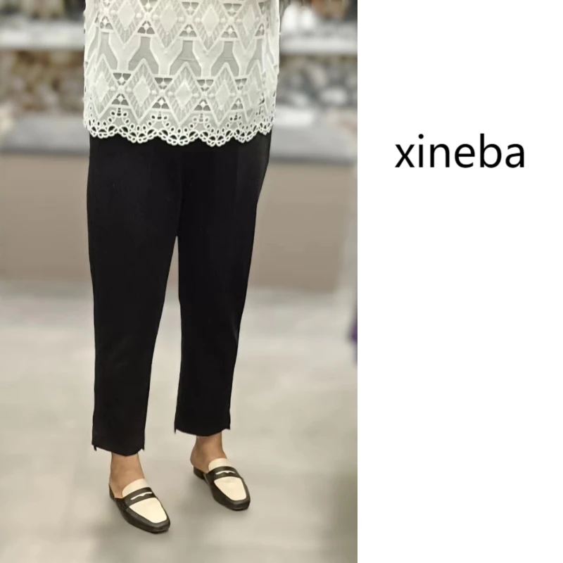 【xineba2】九分魔术裤2024新款女士黑色高弹时尚洋气大码百搭