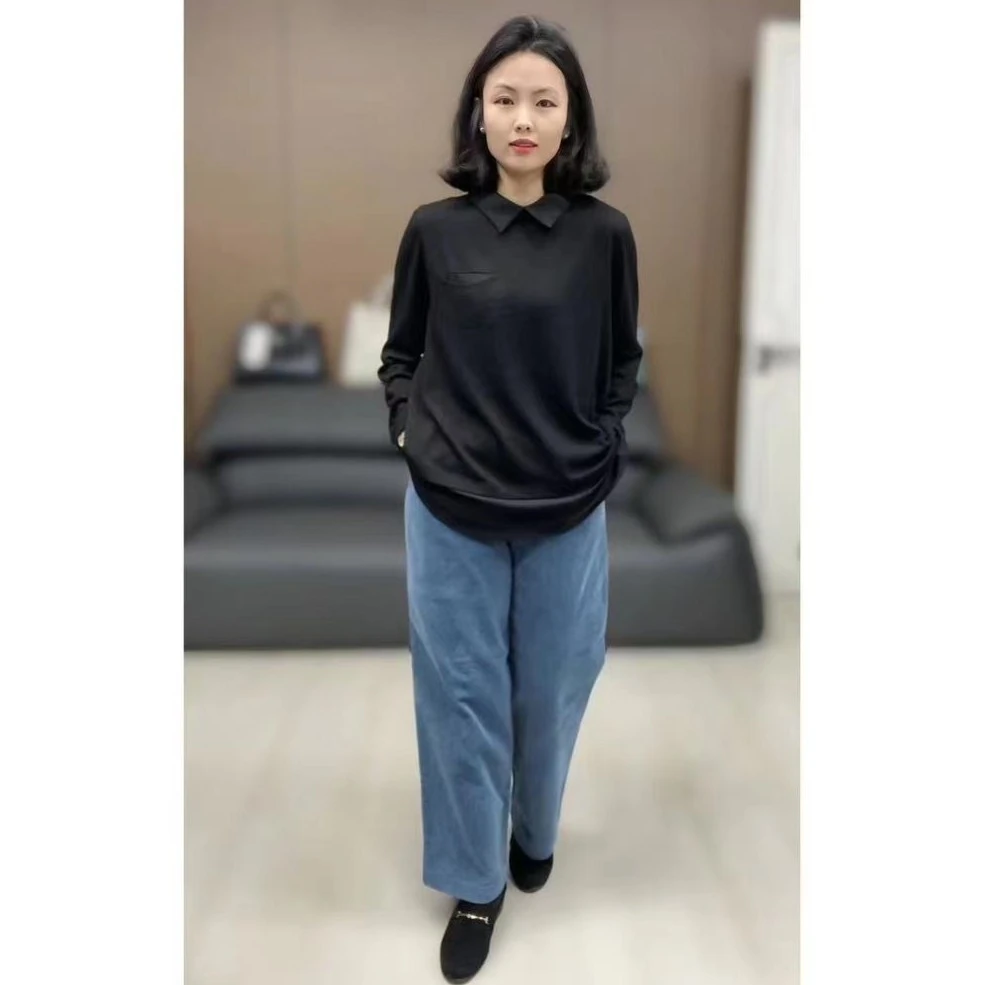 【xineba2】休闲条绒九分阔腿裤新款女士洋气休闲百搭加绒保暖弹力