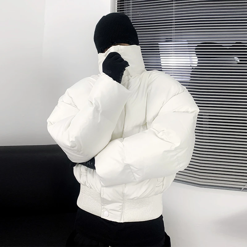 我叫得仔冬季加厚保暖面包服短款显高棉服男女宽松嘻哈棉衣上衣潮