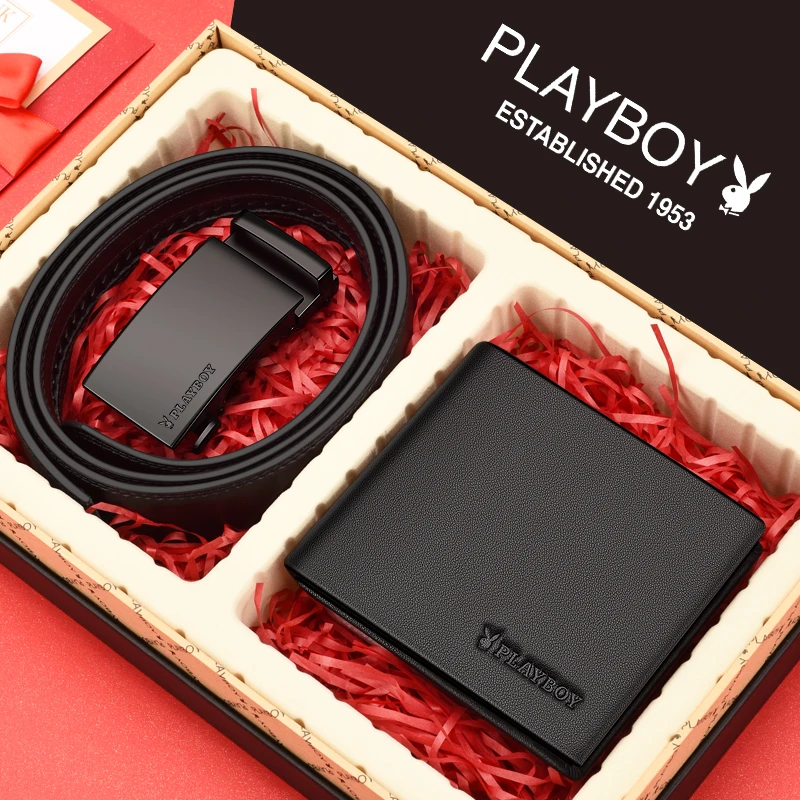 花花公子钱包皮带礼盒套装男士高档钱夹送老公男友情人节生日礼物