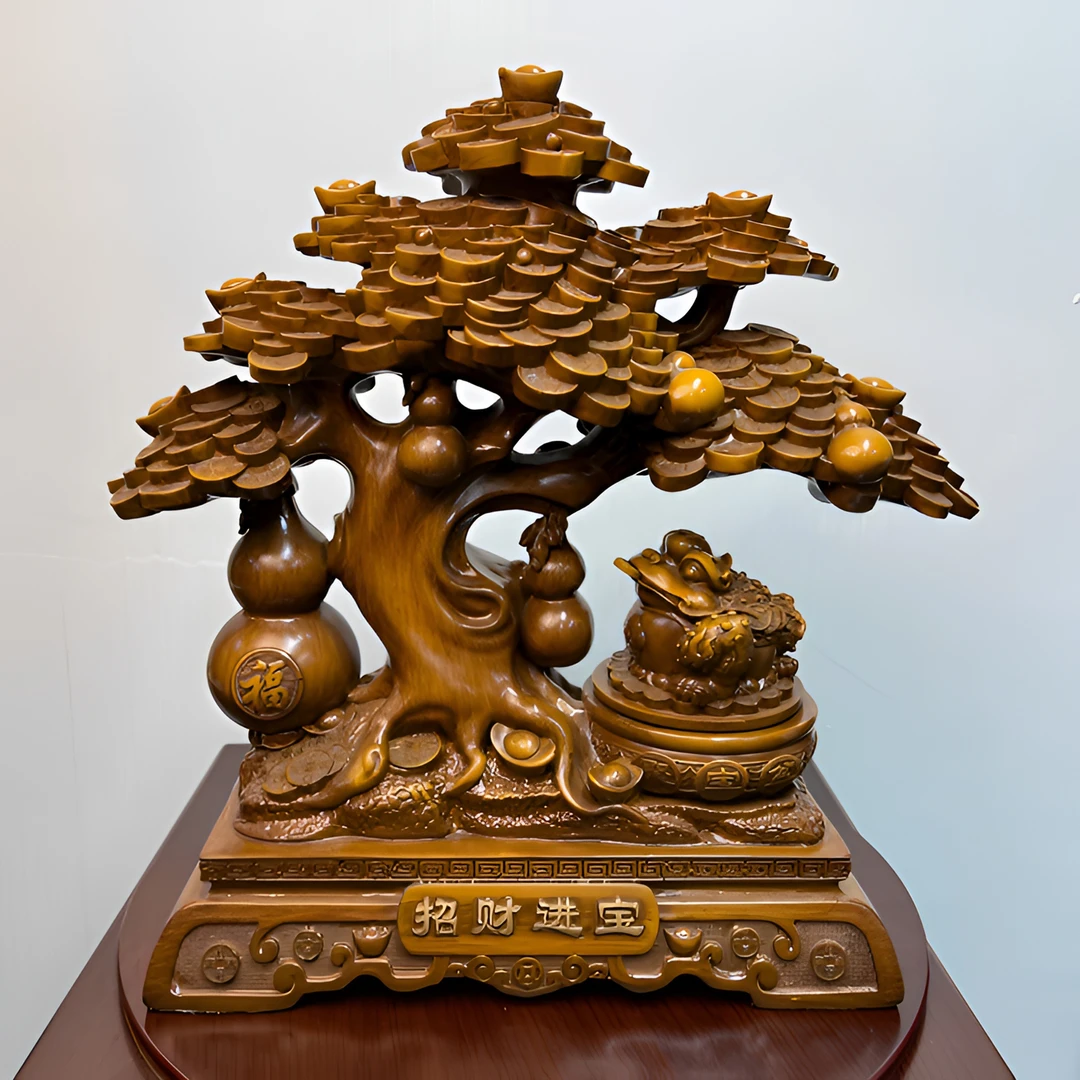 XDH招财进宝摇钱树077款/家居电视柜办公室摆件【长32*高30厘米】