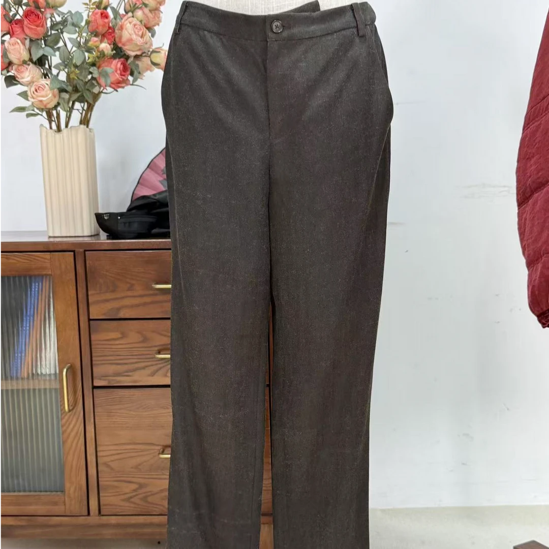 德玺见萩 莨绸直筒宽脚裤男 JL163-K03B