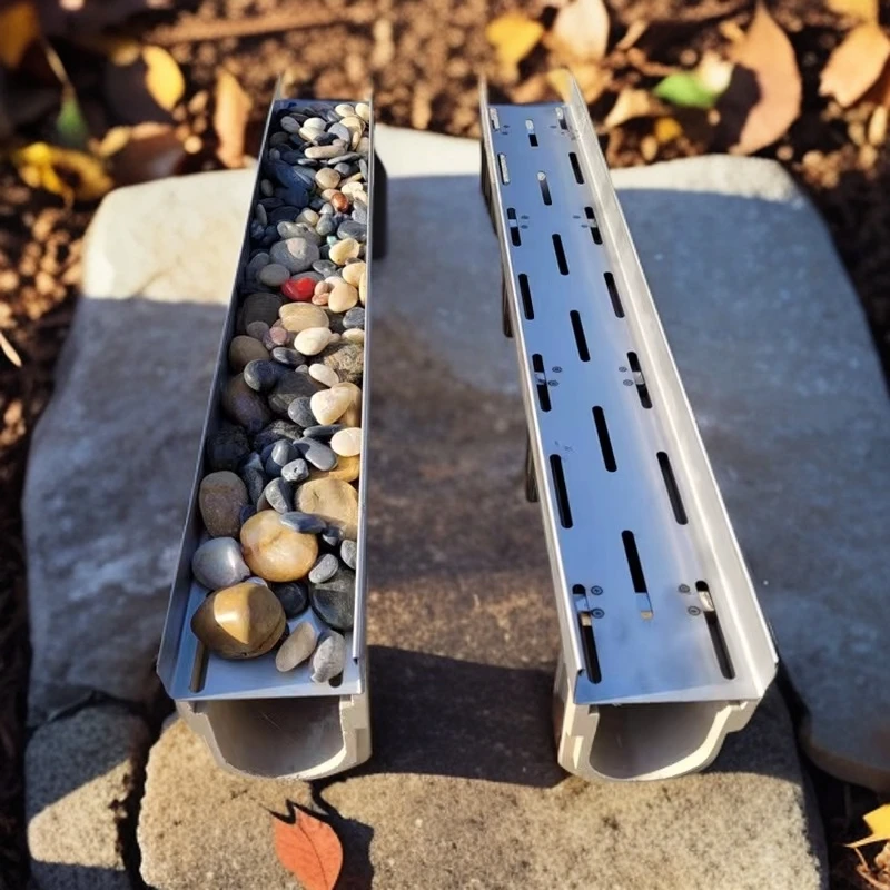 花园鹅卵石盖板排水槽树脂U型槽庭院缝隙式庭院排水水槽