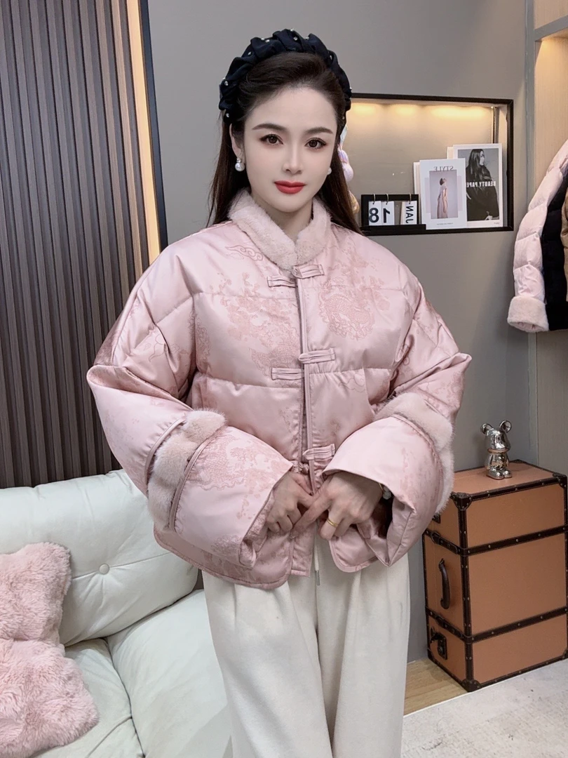 将军-中式国风拼接洋气时尚新款盘扣保暖外套24117