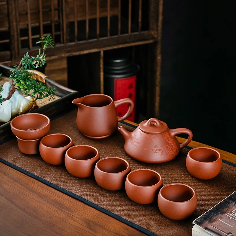 京峰阁宜兴紫砂壶底槽清千秋大业茶具套装纯手工茶壶茶杯礼盒