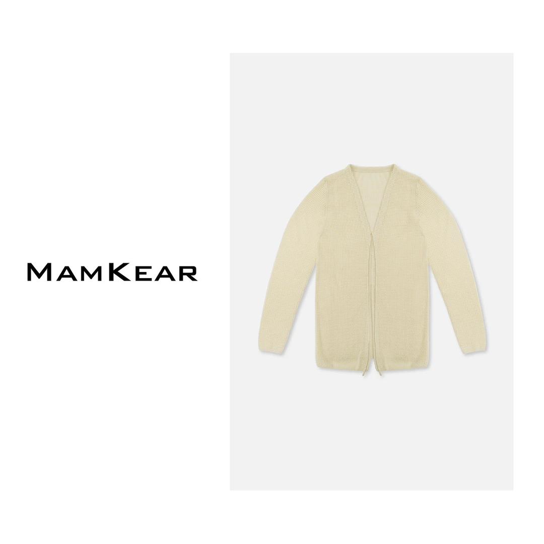 【可可专属】女款V领系带针织开衫22780