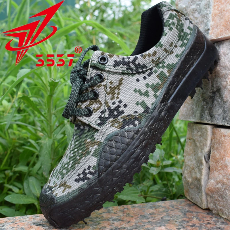 际华3537低帮黄胶鞋作训迷彩鞋耐磨防滑透气胶鞋户外劳动帆布鞋男