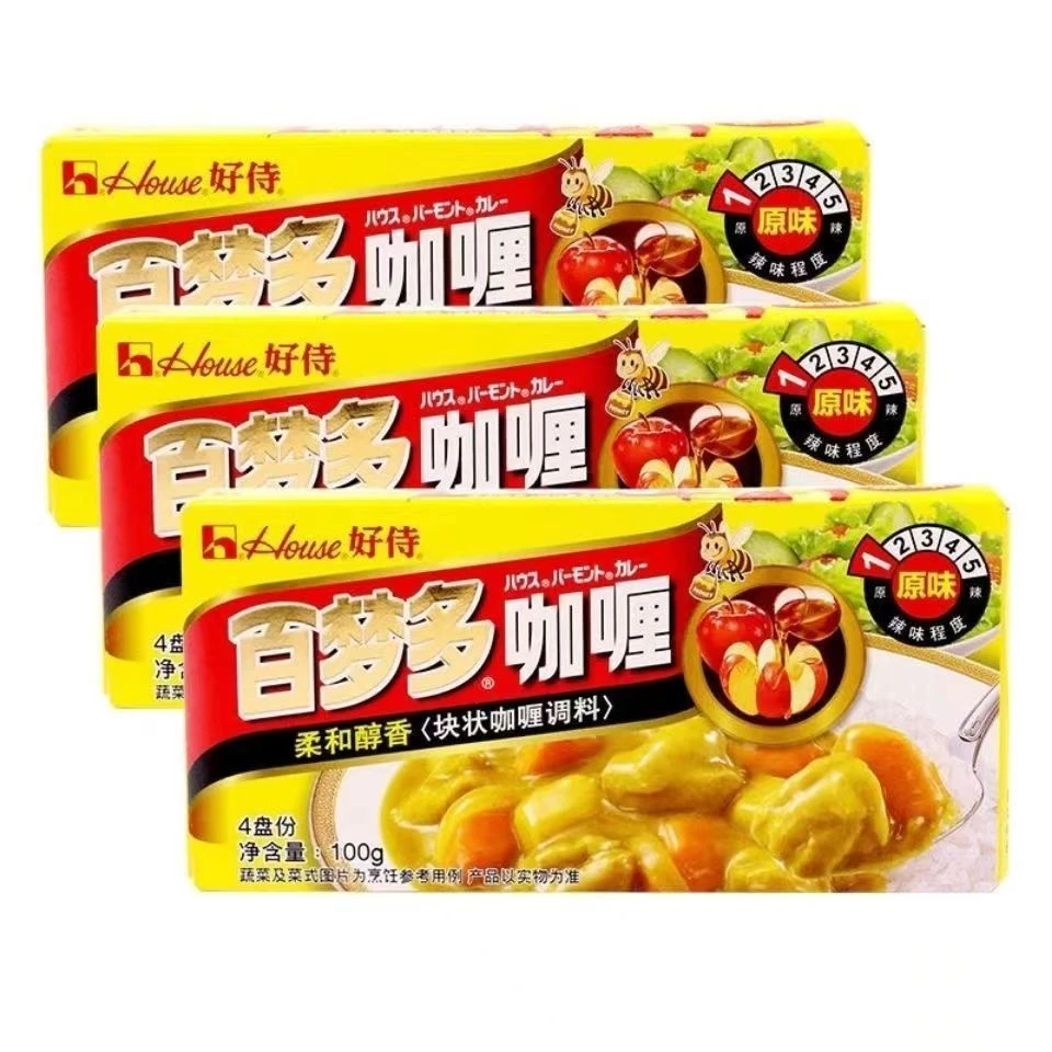 好侍百梦多咖喱块原味100g/3盒日式黄咖喱料酱家用鸡肉料理包家用