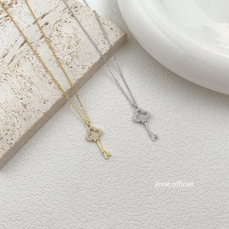 坠链均925银 【X520】轻奢时尚S925银钥匙项链精致高级感项链