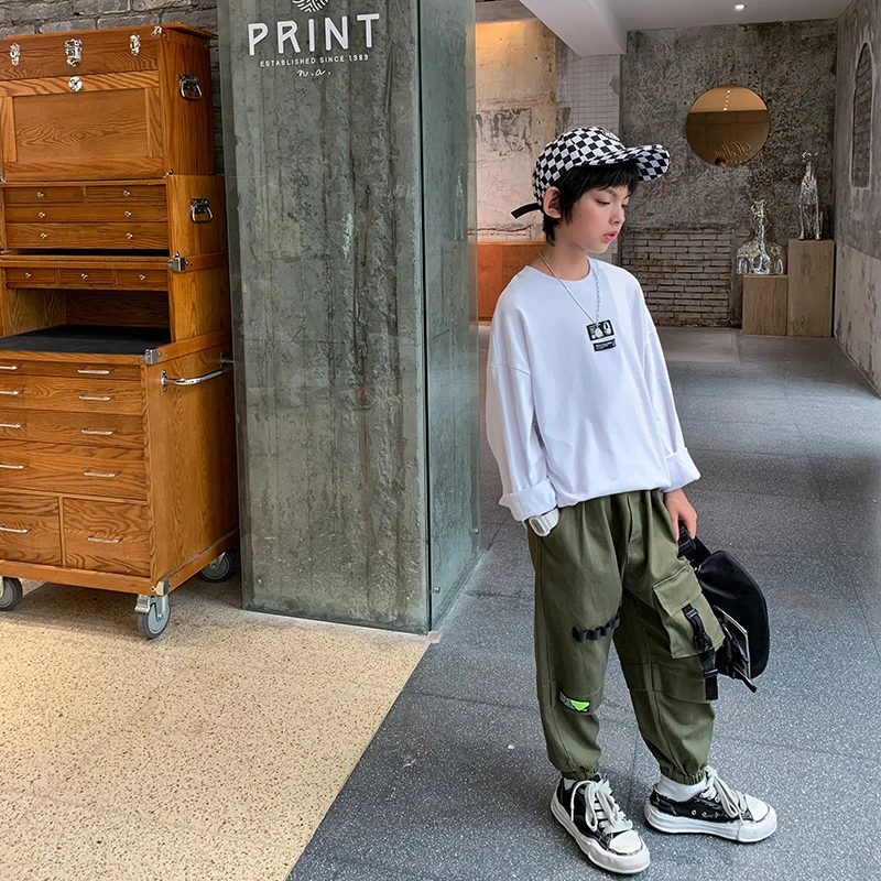 米西果童装儿童长袖t恤纯棉上衣男童衣服秋装2025新款春秋款大童