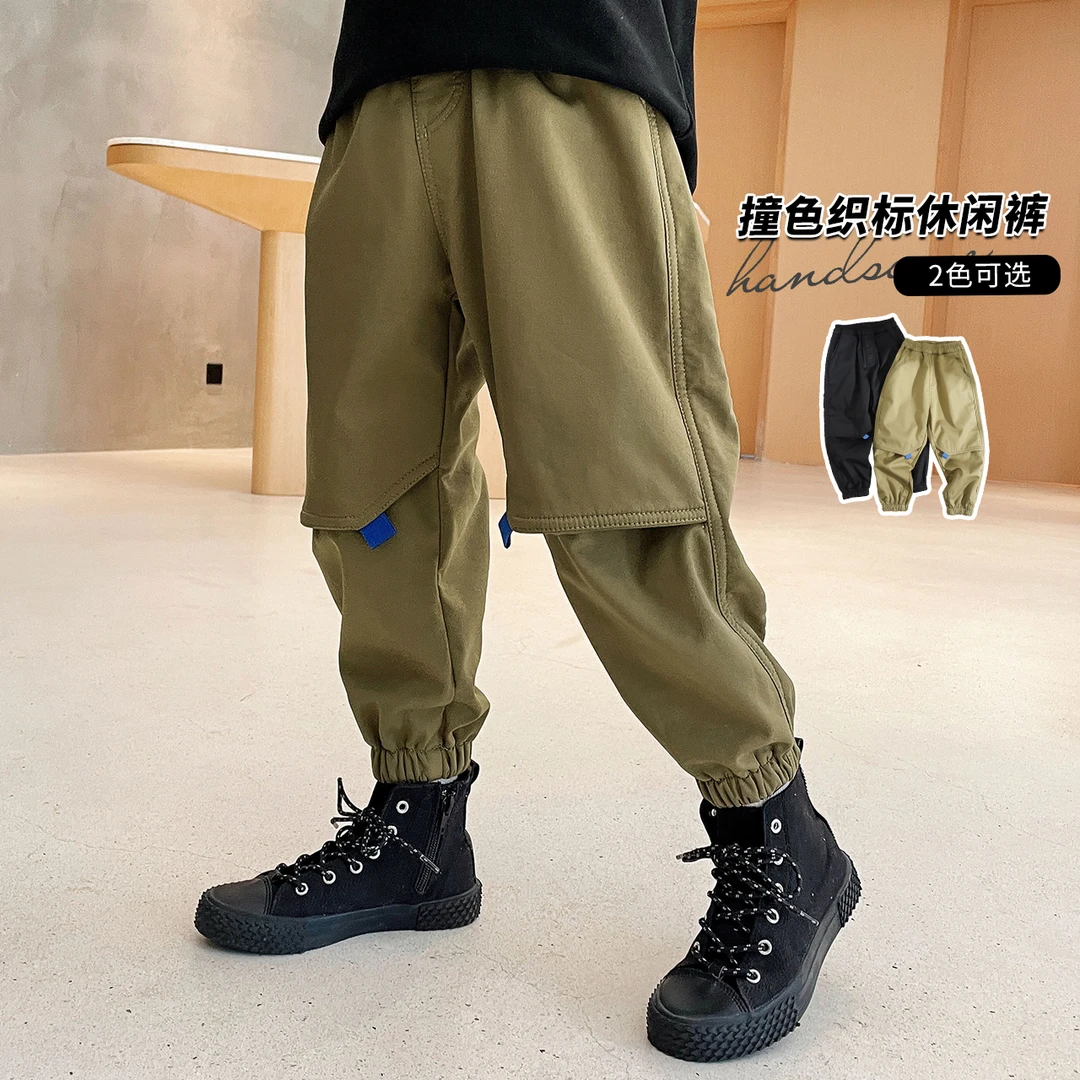 【港风速干】米西果童装男童加绒加厚休闲裤儿童裤子冬装中大童潮