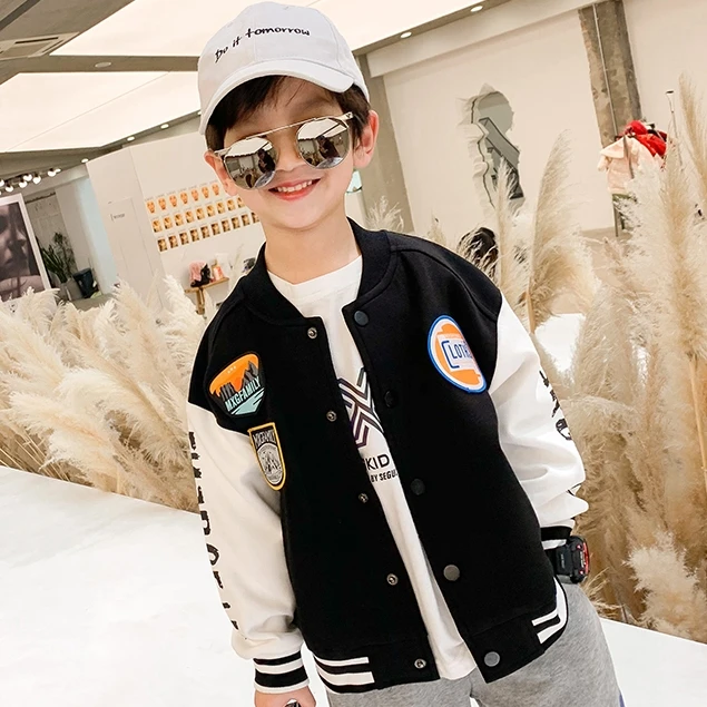 米西果男童外套春秋款2023新款儿童秋装炸街棒球服洋气时尚中大童