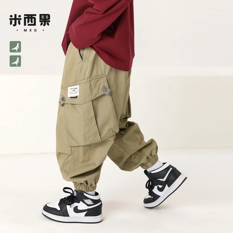 米西果男童工装裤春季2024新款儿童帅气休闲裤春秋款中大童潮童装