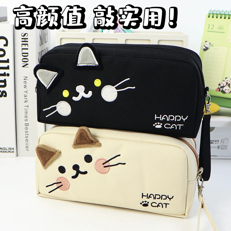 小猫咪笔袋初中女生文具笔盒2024文具袋女孩版文具笔袋大学生用