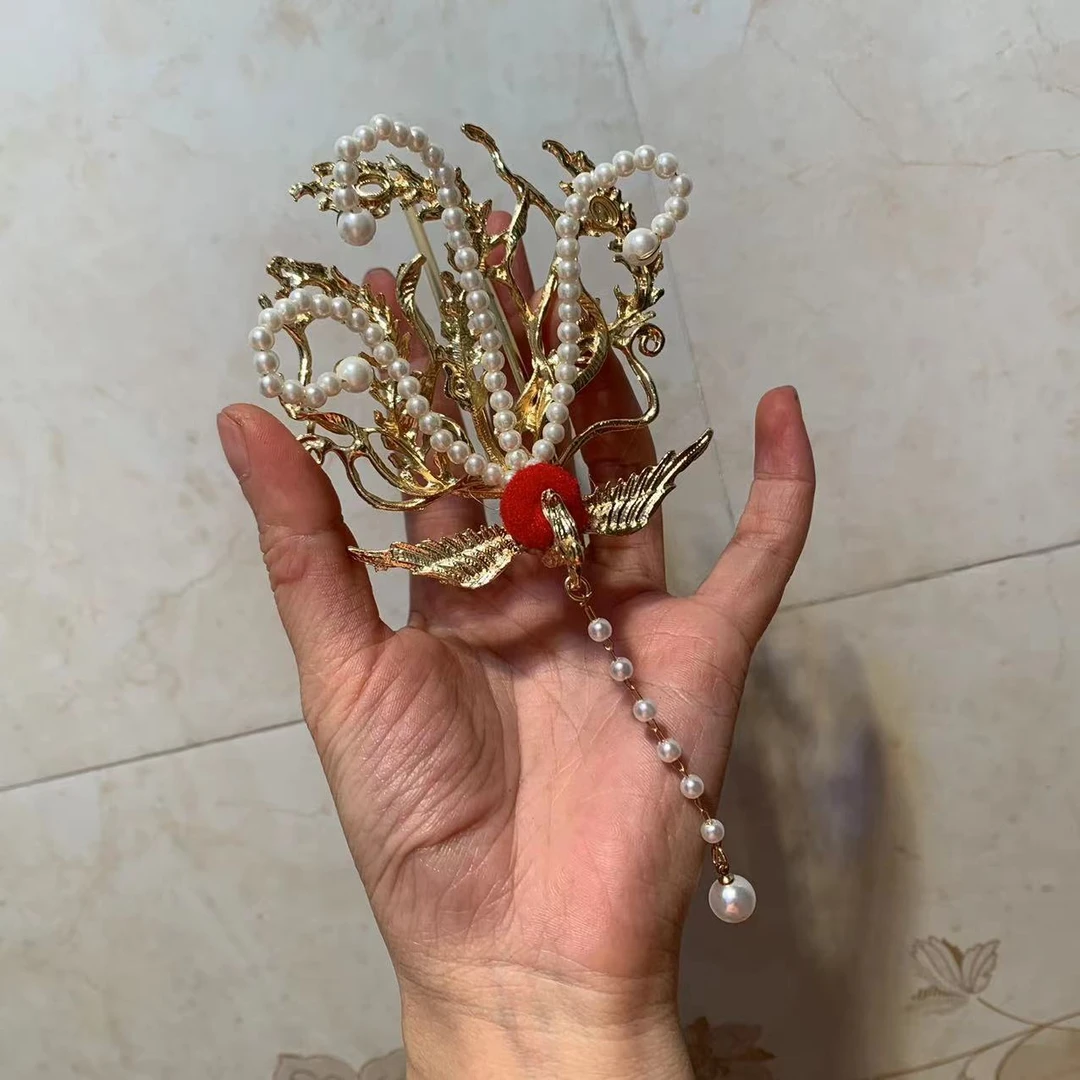 前尘梦汉服配饰古风辑珠偏凤高保色偏凤发簪