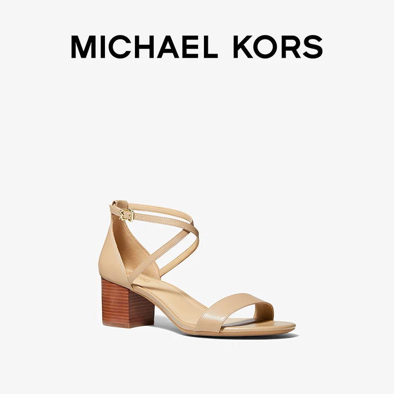 MICHAEL KORS Serena 方头系带一字粗高跟鞋时装凉鞋女鞋
