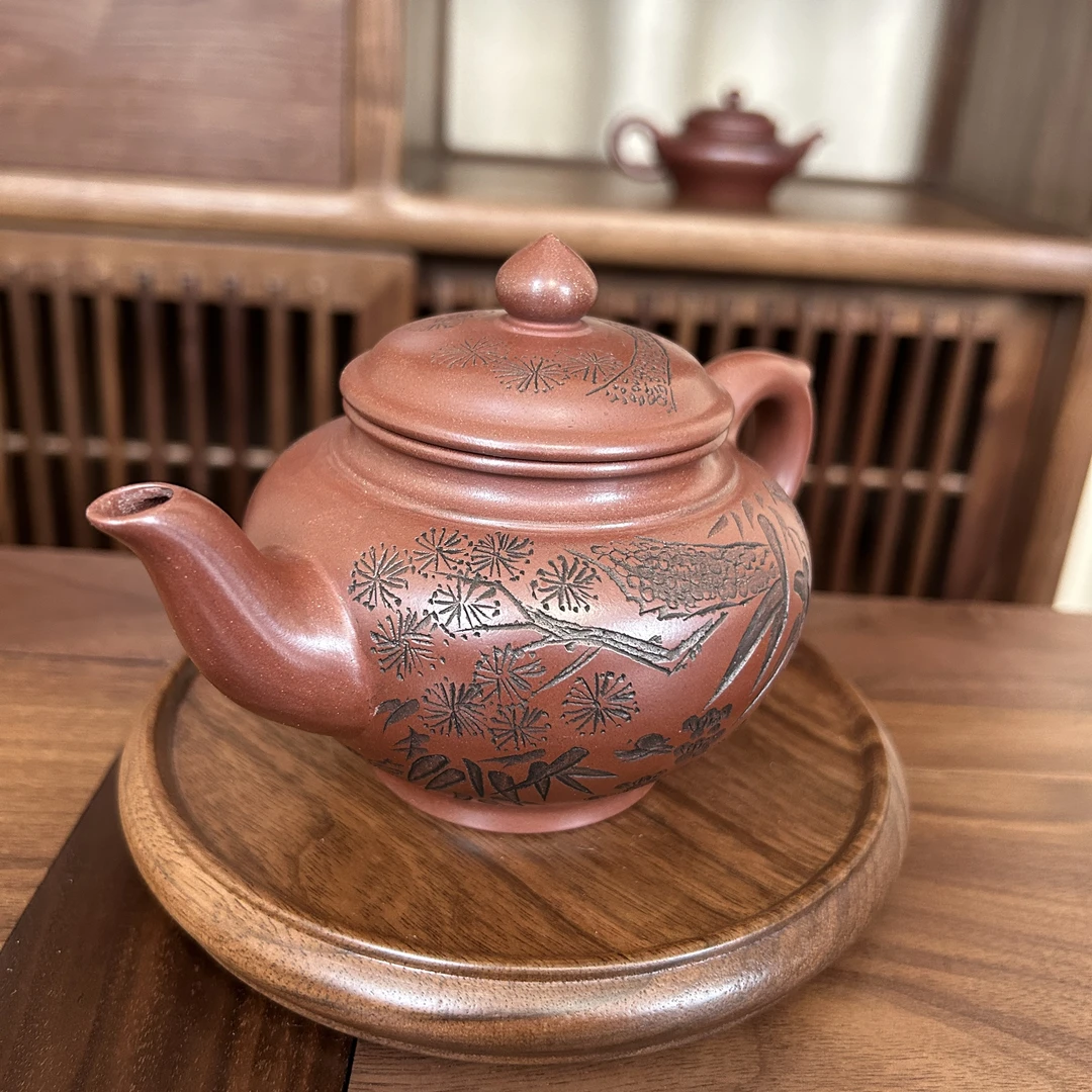 笑樱壶280cc龙血砂宜兴原矿紫砂305