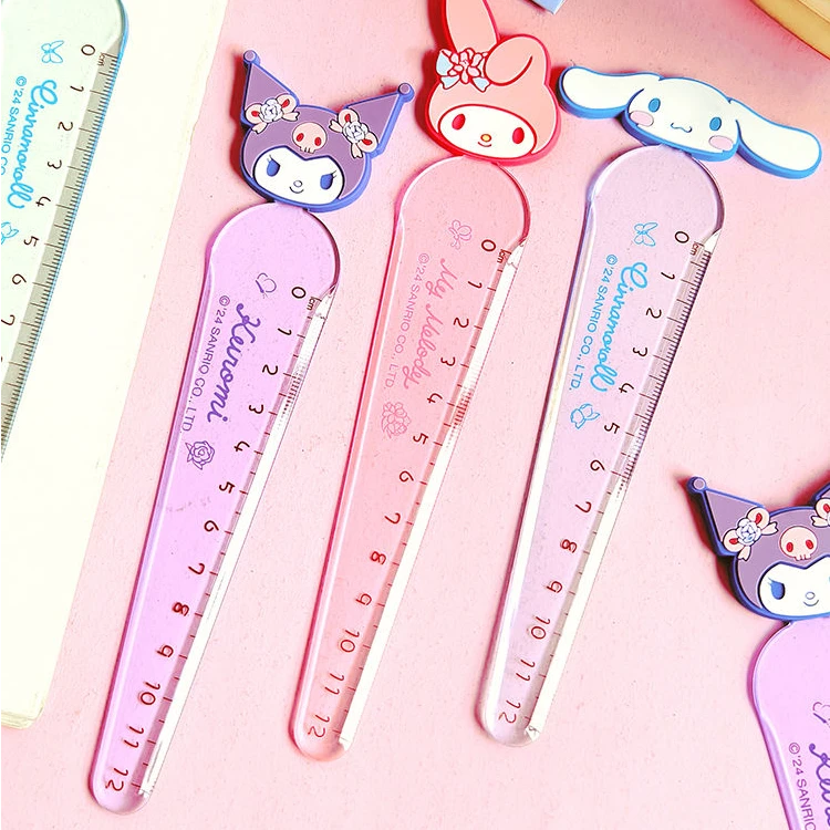 高颜值可爱三丽鸥魔法花园软胶学生文具尺子12CM高透工具开学好物