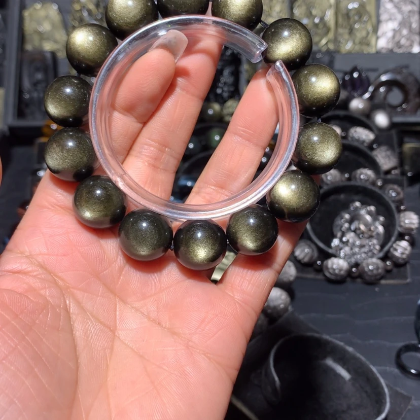 【闪购商品】黑曜岩手链未镶嵌暴*