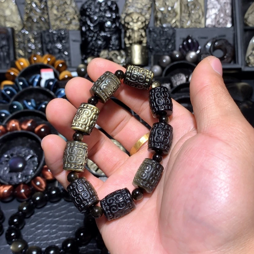 【闪购商品】黑曜岩手链未镶嵌承**森