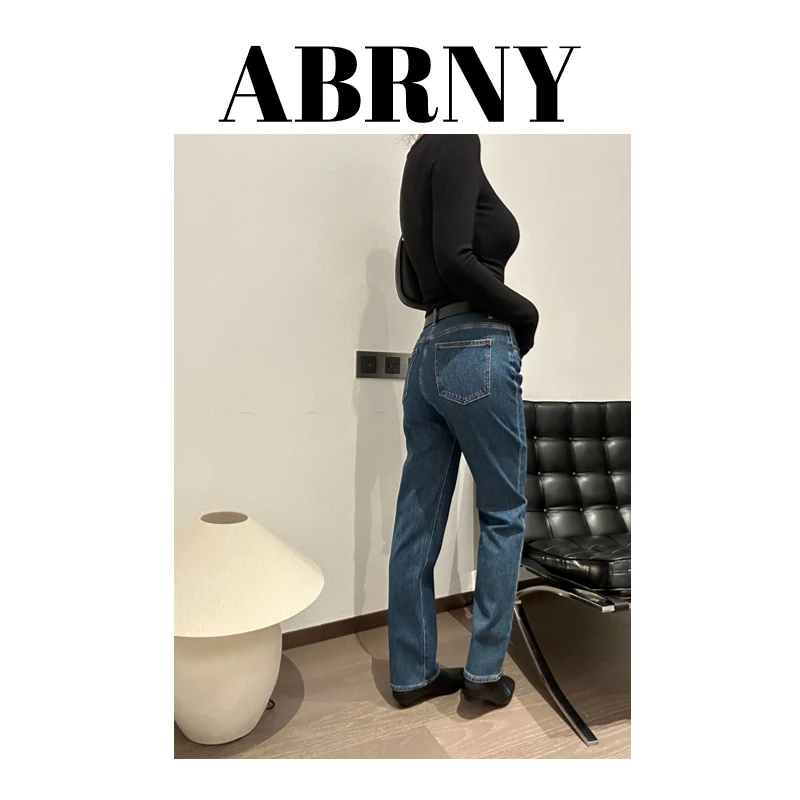 许小黑【古巴】潮流显瘦水洗弹力直筒牛仔裤2126