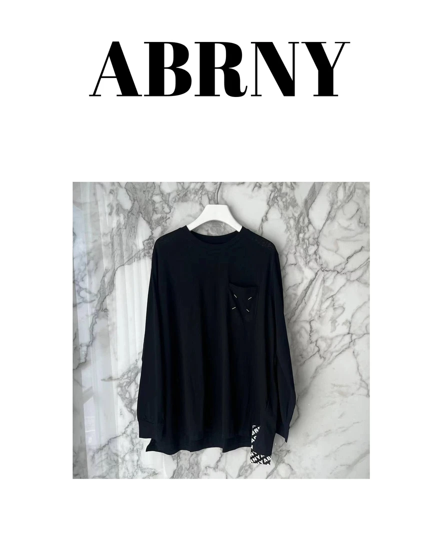 许小黑【玛吉长T】薄款长袖衫气质百搭时尚简约潮流休闲拼接5090