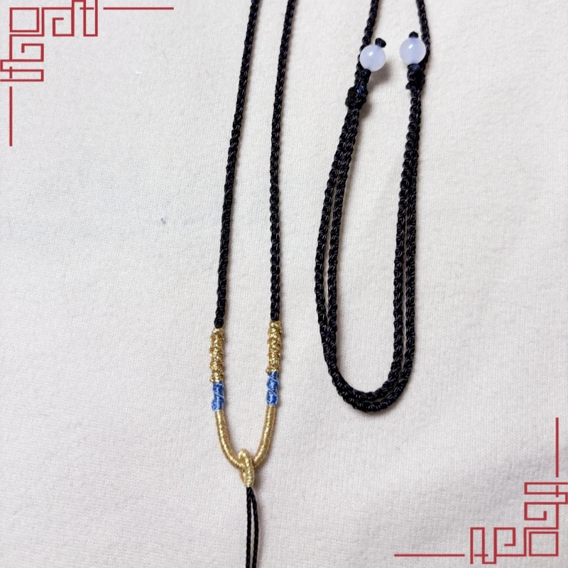 非金属布艺吊坠 手工编织项链绳盘龙挂坠吊坠绳可调节简约百搭