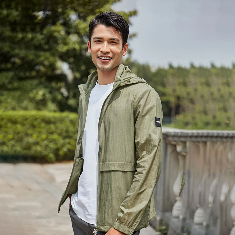 AIGLE艾高风感波粒男士超轻WR防泼水皮肤衣户外休闲夹克外套Q655