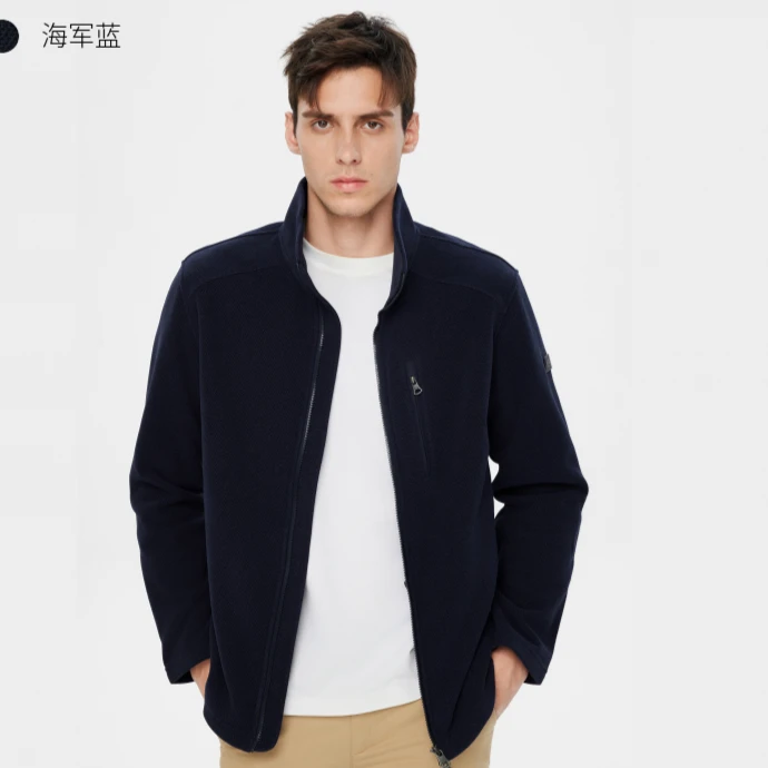 AIGLE艾高秋冬男士户外全拉链抓绒衣POLARTEC轻盈保暖外套AX39