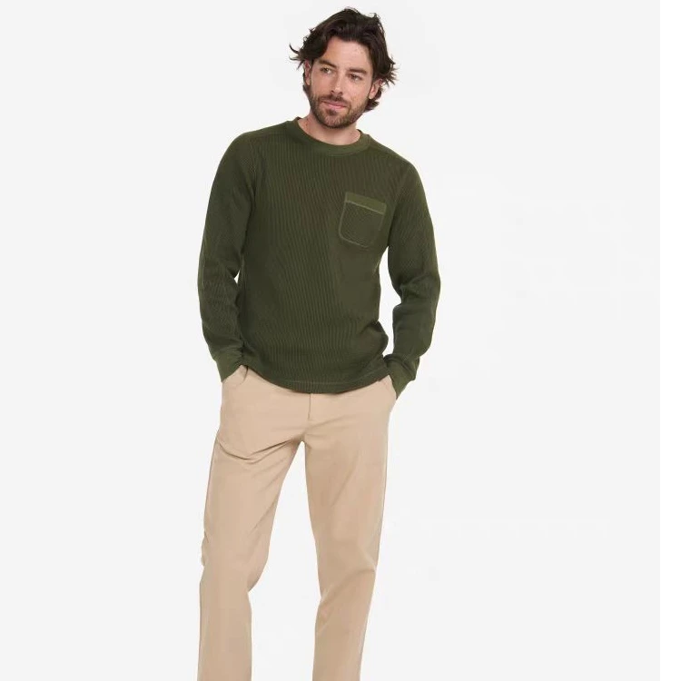 【换季春款】AIGLE艾高春季男士华夫格户外休闲运动长袖T恤BA47