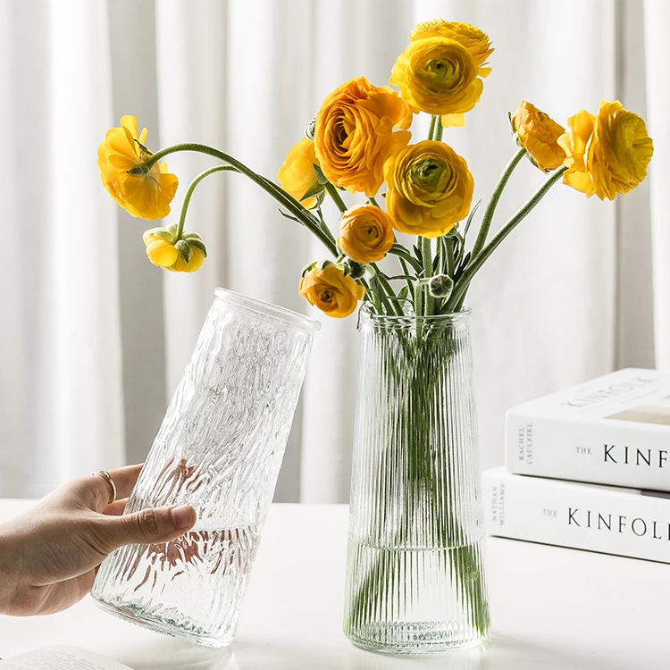 【粉丝福利】两只装简约创意透明玻璃花瓶桌玫瑰鲜花瓶北欧ins