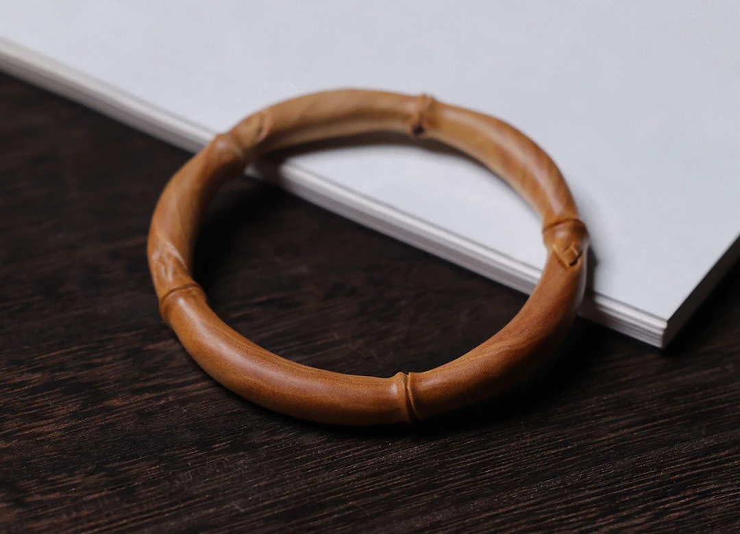 保真印度老山檀香节节高手镯雕刻老料黑肉女性55-60内径