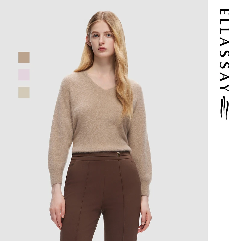 ELLASSAY歌力思2024秋冬新款山羊绒温暖舒适羊绒衫女EWD353M00600