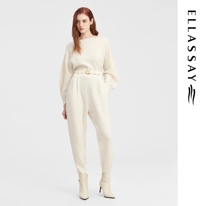 【童瑶同款】歌力思秋冬新款慵懒针织舒适套装裤子女EWW344M00900