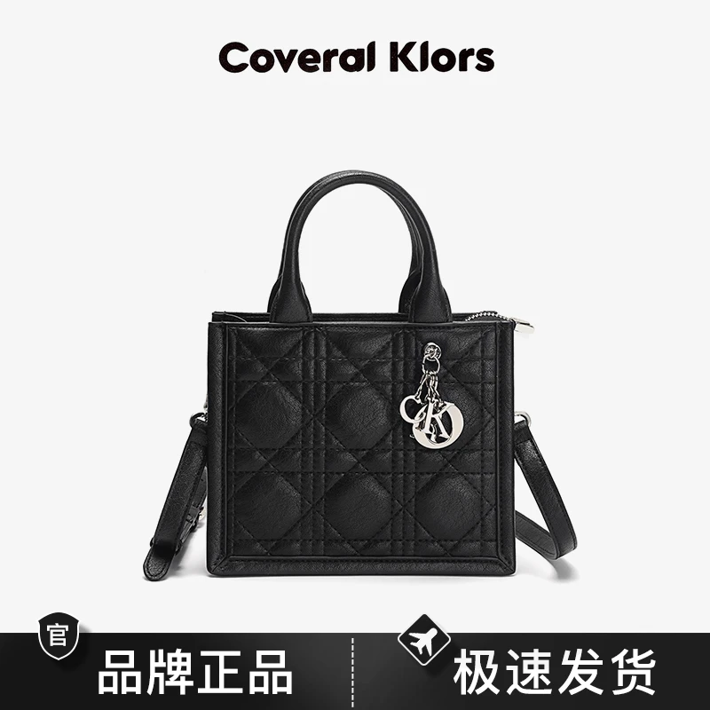【616】COVERALKLORS限定菱格小托特包CK2480901黑色