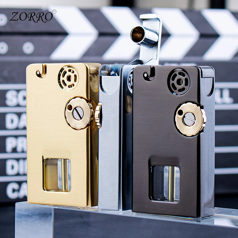 原装佐罗新款透明油仓艾斯普里打火机机甲按压弹射点火时尚个性男