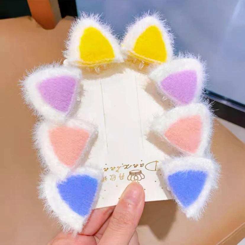 网红儿童猫耳朵小抓夹外出百搭女孩发夹马尾碎发刘海发夹发饰品 Z