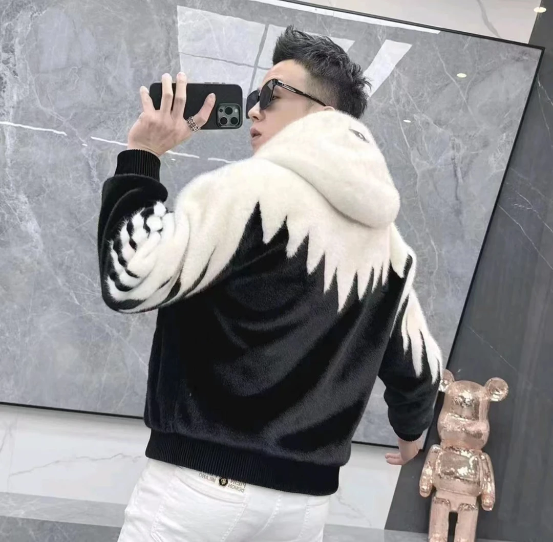 欧洲站2023冬新款时尚潮流男士修身百搭高品质夹克外套轻奢男装