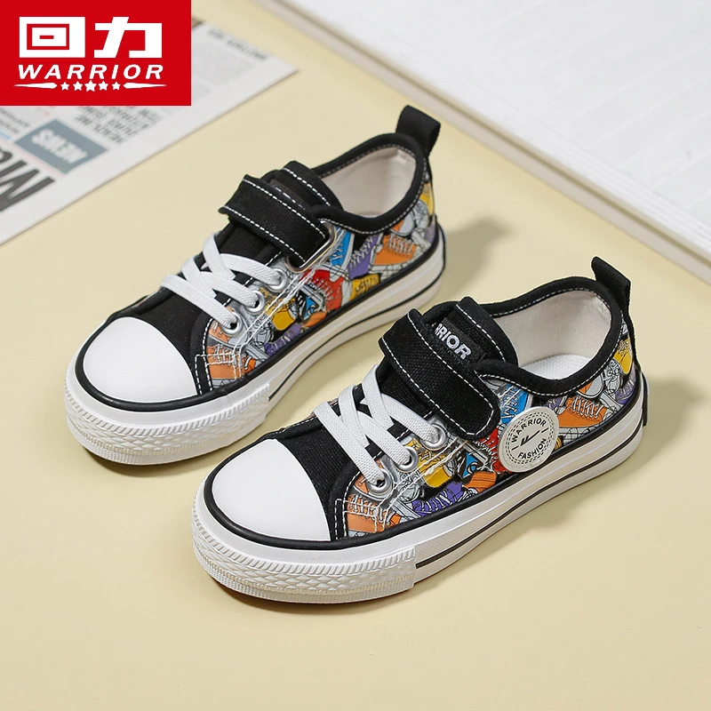 回力童鞋2025冬季新款儿童帆布鞋轻便男女童休闲布鞋涂鸦板鞋子潮