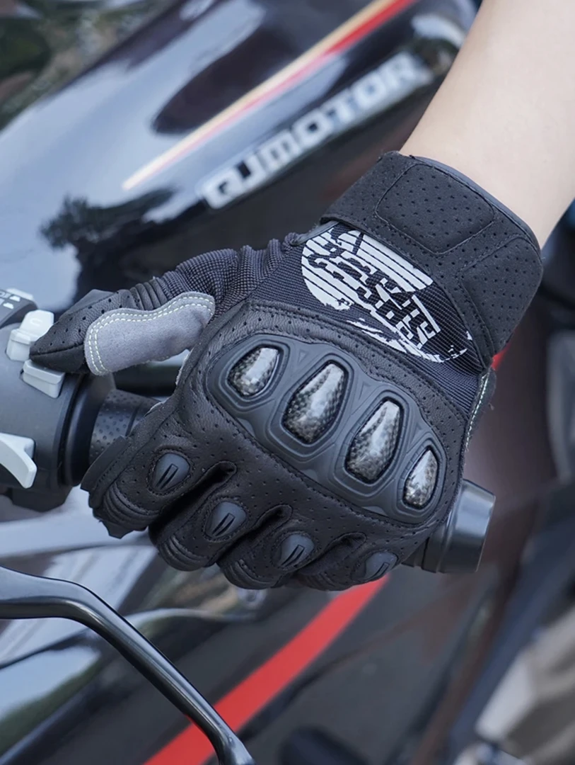 Seibertron秋季真皮透气碳纤维耐磨防滑机车摩托车手套SPS2升级版