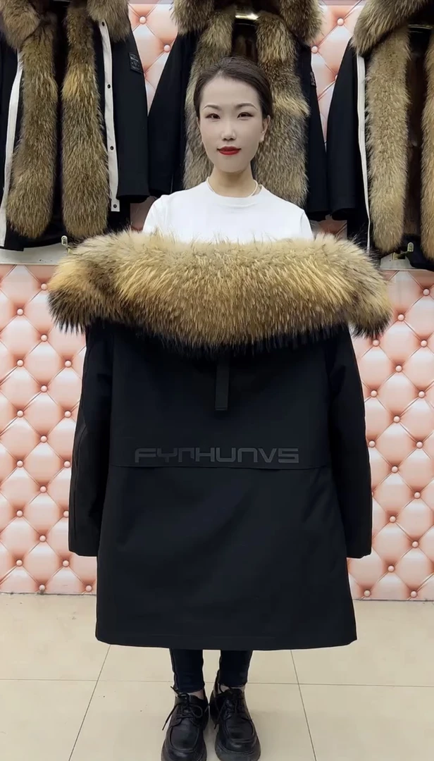 男士中长款冬季保暖加厚派克服