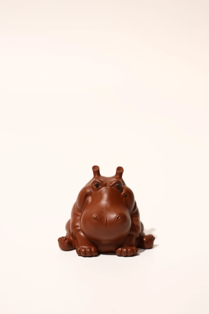 【河马】手制紫砂茶宠 朱泥 可爱 创意 陶瓷茶道茶玩